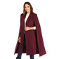 Manteau coupe-vent long pour femme avec châle