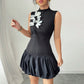 Color Blocked Polyester Women's Dress