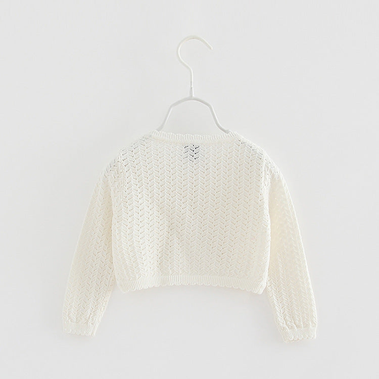 Veste cardigan tricotée à manches longues pour enfants