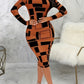 Directional Fashion Printed Sheath Dress