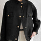 Stand Collar Design Women Loose Autumn And Winter Woolen Coat