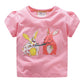 Girls Short Sleeve T-Shirt, Cotton Round Neck Bottoming Shirt, Children's Top
