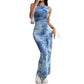 Women's Sleeveless Printed Mid-length Dress