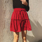 Printed pleated polka dot skirt