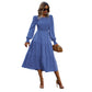 Robe mi-longue cintrée pour les vacances et les loisirs, vêtements pour femmes printemps et automne