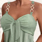 Women's Clothing Elegant Solid Color Metal Strap Pocket Short Casual Jumpsuit
