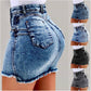 High Waist Pencil Jeans Skirt