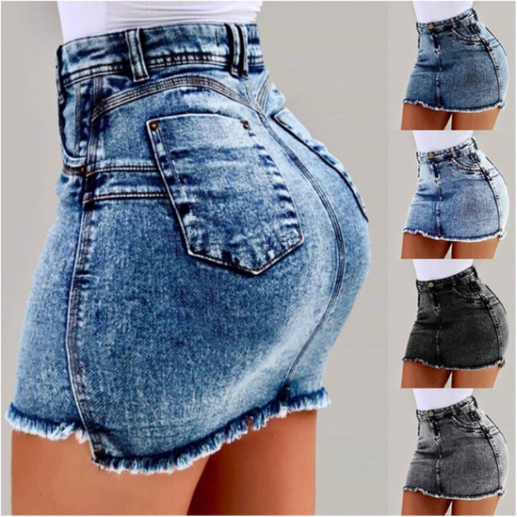 High Waist Pencil Jeans Skirt