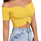 Women's Fashion Slimming Solid Color Off-shoulder Top T-shirt