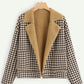 Long-sleeved plaid retro plush coat