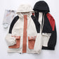 Contrasting hooded loose and thin student casual jacket