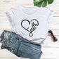 Love print t-shirt round neck short sleeve casual top