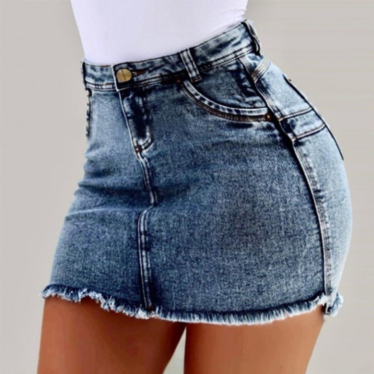 High Waist Pencil Jeans Skirt
