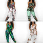 Peacock Feather Print Sleeveless Slit