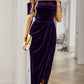 Solid Color Strapless Bodycon Long Dress Women's Dress