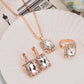 Europe And The United States Personalized Water Drop Color Diamond Necklace, Earrings, Rings Set, Shiny High-end Bridal Jewelry Wholesale