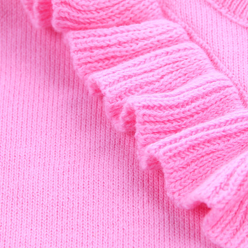 Manteau de couleur unie à volants