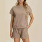 Ensemble short tendance en tissu texturé