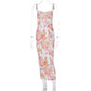 Fashion Printed Backless Sling Dress