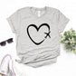 T-shirt décontracté à manches courtes avec grand imprimé graphique creux