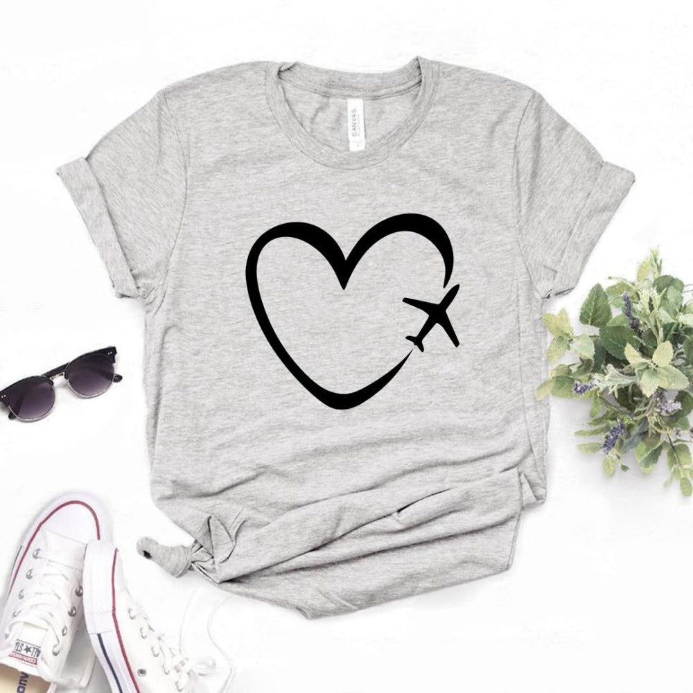 T-shirt décontracté à manches courtes avec grand imprimé graphique creux