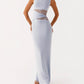 Womens Slim-Fit Lace-Patch Draping Dress
