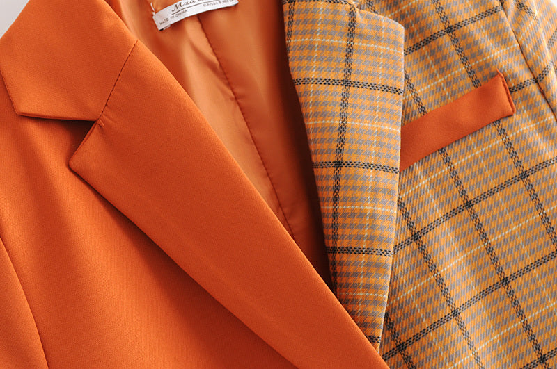 Checkered lapel suit