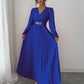 Women's Solid-color Casual Chic V-neck Dress