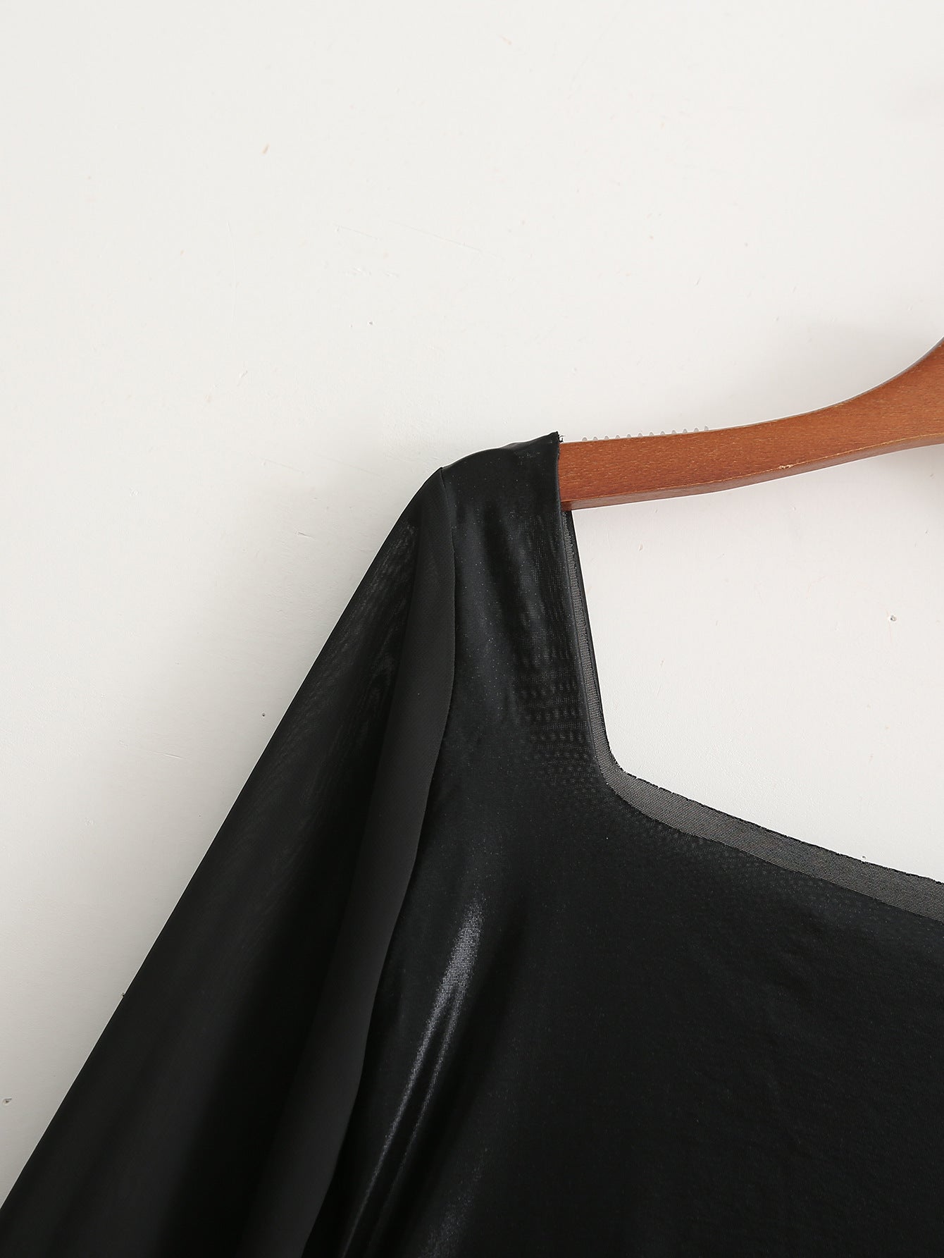 Square Collar Temperament Slim PU One-piece Leather American Ladies Bottoming Shirt