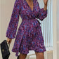 Fashion Leopard Print Dress Women's Elegant Deep V-neck Long Sleeve Belt Midi Dresses Casual Party Dresses