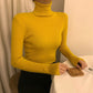 Pull chaud à manches longues et col haut pour femme