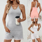 European And American Crochet Vest Shorts Casual Suit