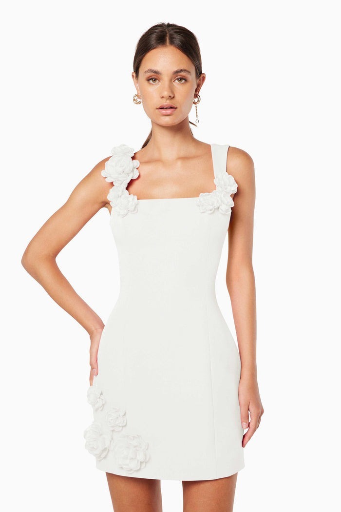 Flower Spaghetti Strap Sleeveless Backless A- Line Dress