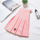 Pleated Skirt Strawberry Embroidered High Waist A-Line Skirt