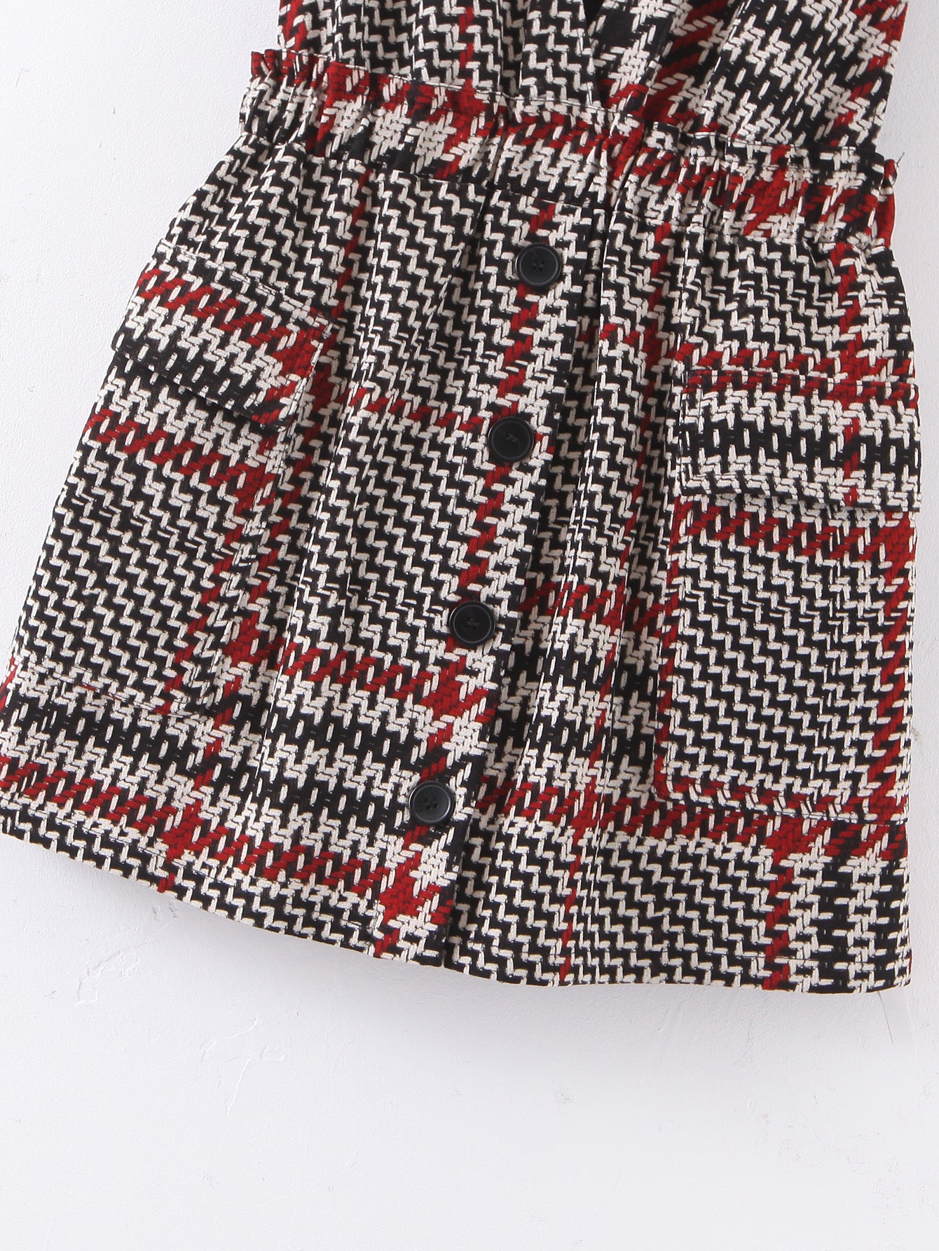Slim Short Plaid Vest Skirt