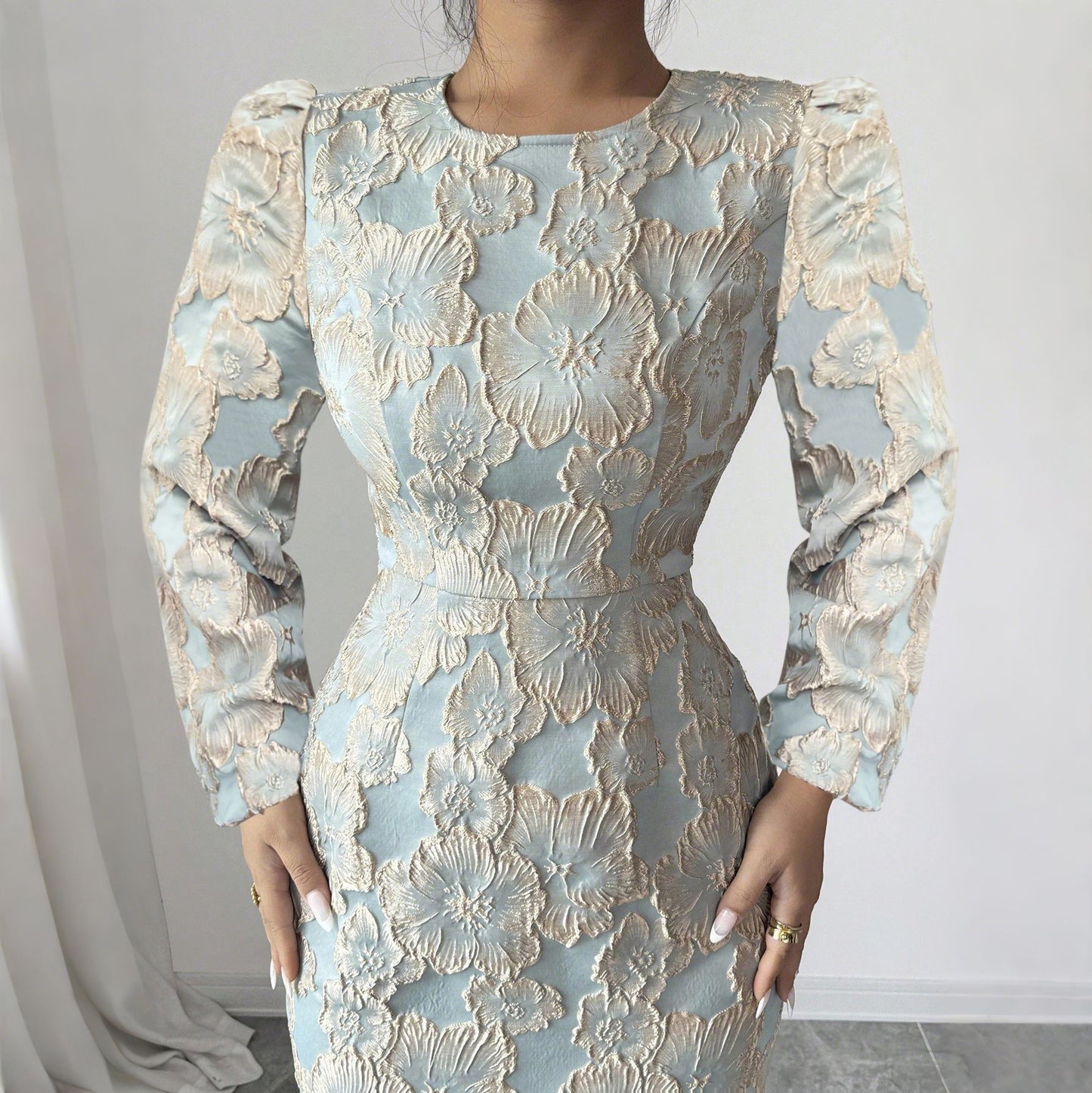 Fishtail Round-neck Elegant Figure-hugging Long Dress