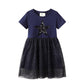 Robe de princesse en maille à manches courtes pour filles 