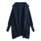 Reversible fleece hooded threaded cuff coat