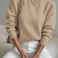 Autumn And Winter Half-high Collar Pullover Women's Fashion Solid Color Loose Knitted Top