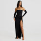 Personalized Solid Color Oversleeve Tube Top Split Skirt Suit