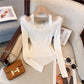 Super Fairy Fur Collar Off-shoulder Sweater Women's Design Sense Niche Off-shoulder Slim Top