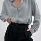 Women's Fashion Casual Polo Collar Pleated Shirt