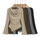 Women's American-style Off-shoulder Flared Long-sleeved Base