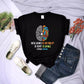 Round Neck Printed T-shirt Top Women's Breathable Short Sleeve