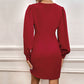 Autumn New European And American Women's Clothing Irregular Long Sleeve Solid Color Dress