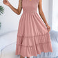 Casual Sleeveless Ruched Waistline Flounce Maxi Dress