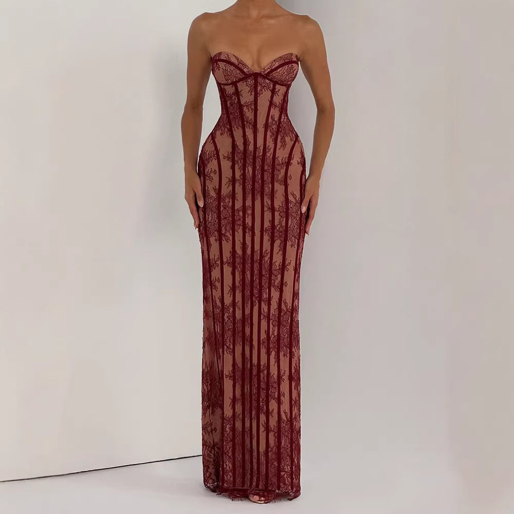 Sexy Strapless, Backless, Body-hugging Elegant Long Dress