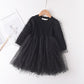 Girls'  Mink Velvet Fake Two Piece Dress