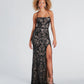 European And American Elegant Sequins Word Collar Dress
