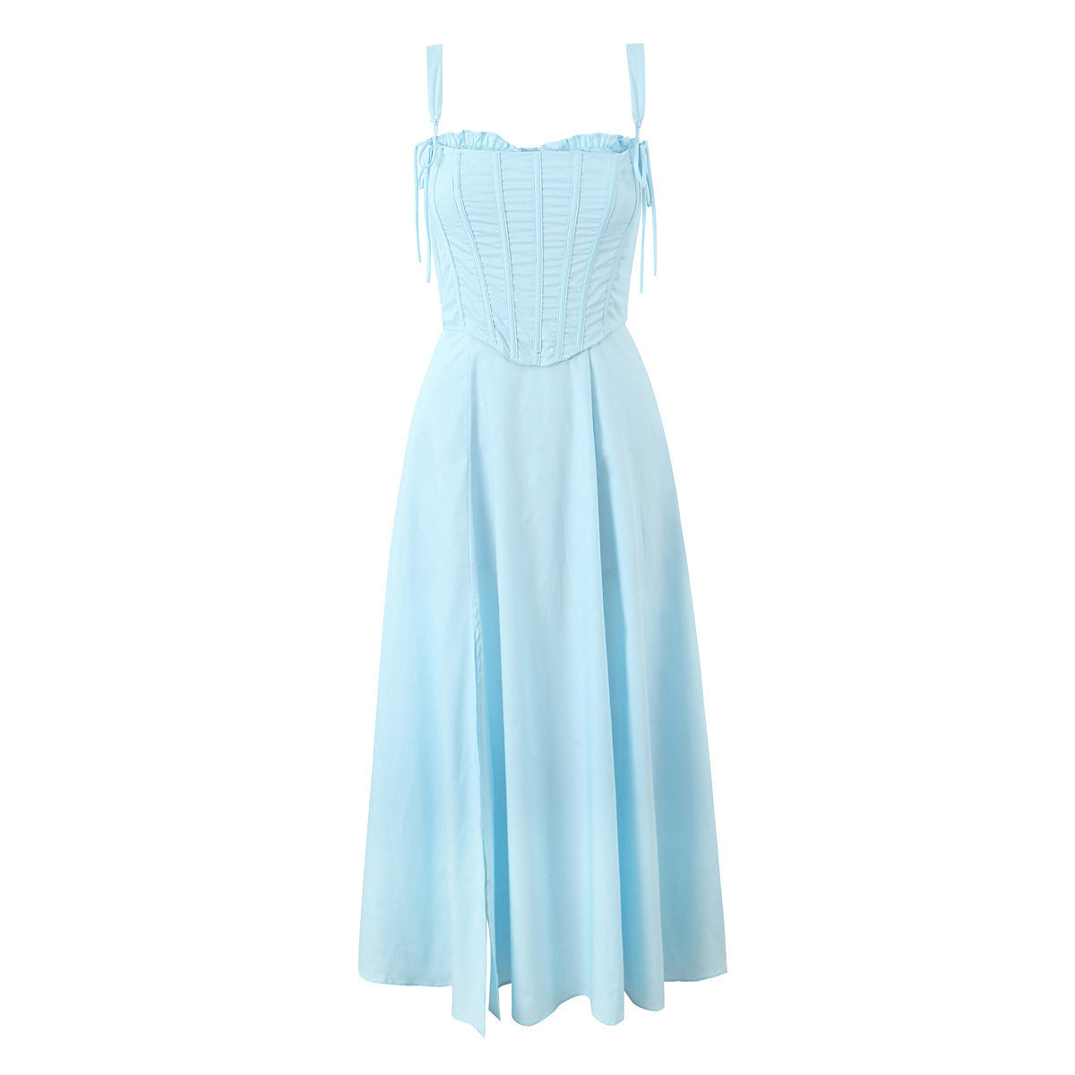 Solid Color Sleeveless Sleeveless Split Tube Top Dress Sling Top Suit